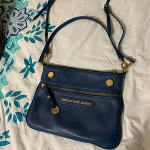 Marc Jacobs blue leather cross body bag